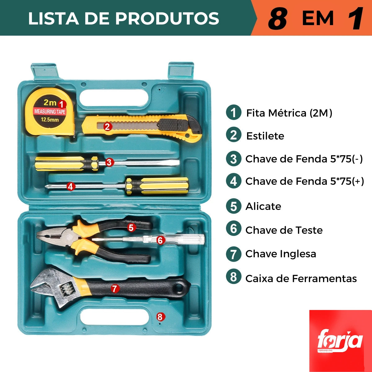 Conjunto de Ferramentas Manuais - Forja Multifuncional