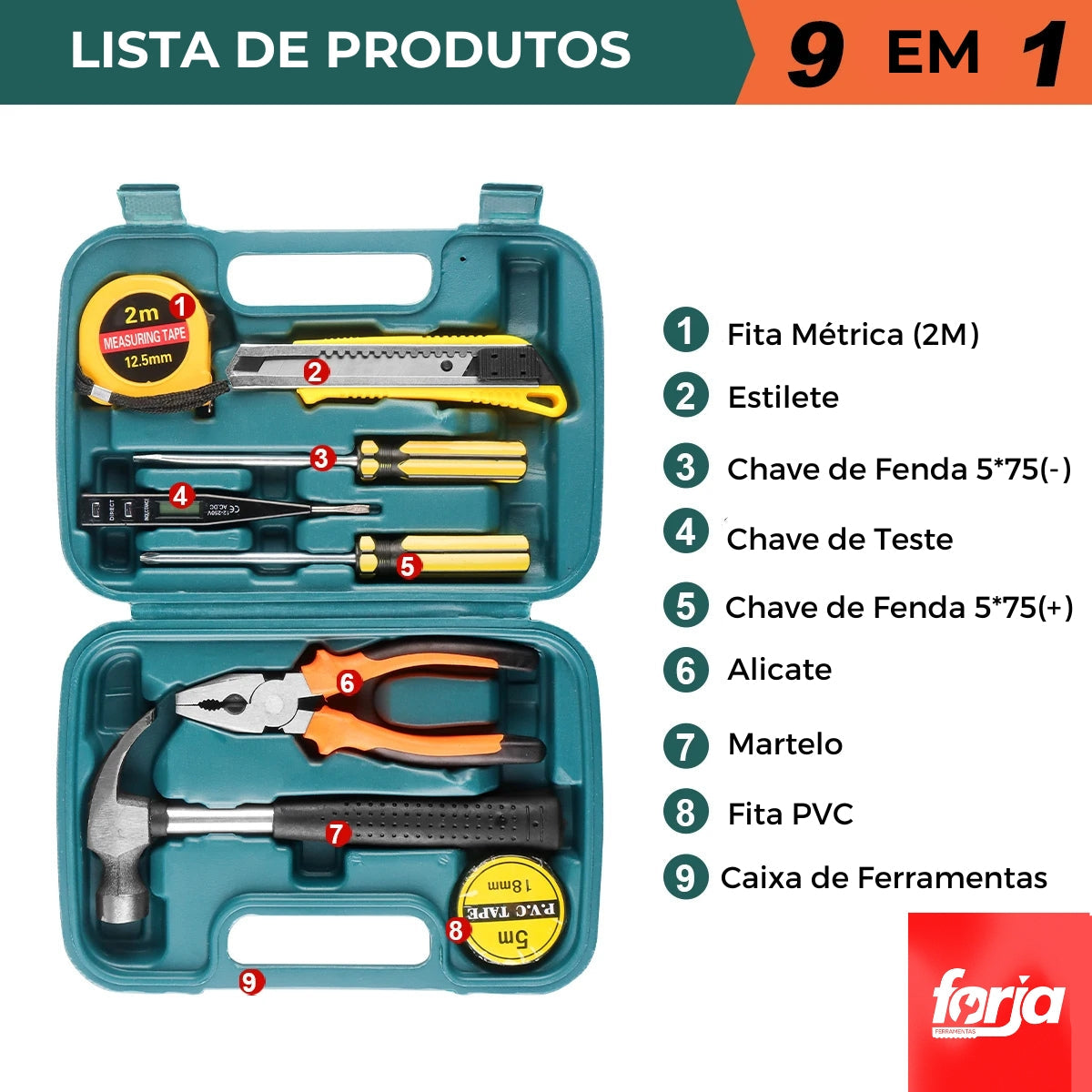 Conjunto de Ferramentas Manuais - Forja Multifuncional