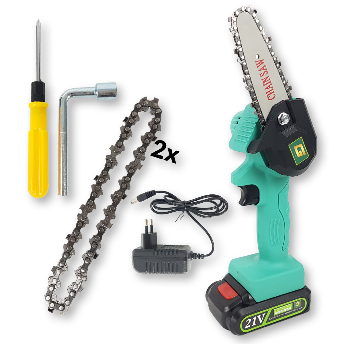 Motosserra Elétrica a Bateria Portátil [+ 1 BATERIA BRINDE]