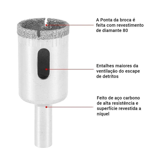 Kit 10 Brocas Diamantadas Serra Copo - ForjaCop